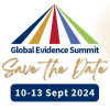 Logo of Global Evidence Summit, the text "Save the Date" and, below, the dates (10-13 september 2024) of the event.