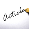 Image of a stylo writing the word "article" in italic font.