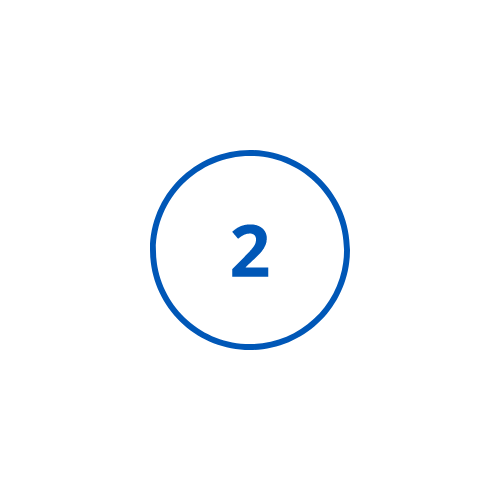 A number "two" with a blue circle around