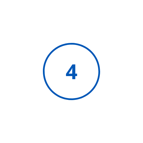 A number "four" with a blue circle around